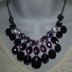 Necklace Moon Charming Charlie Purple Bib Dangle